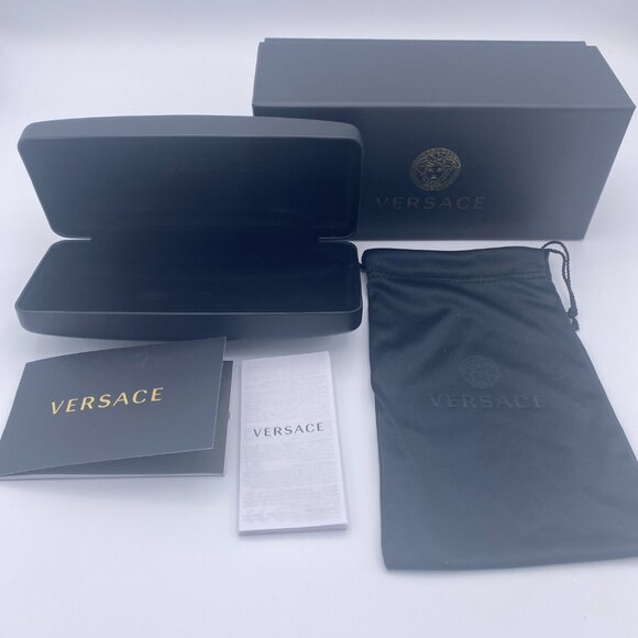 Versace Sunglasses Case Set,Black Hard Clamshell,Boxed,Drawstring Bag, Auth Card - Picture 4 of 10